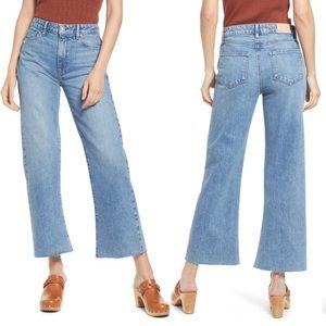 Paige Leenah Raw Hem Wide Leg Jeans
